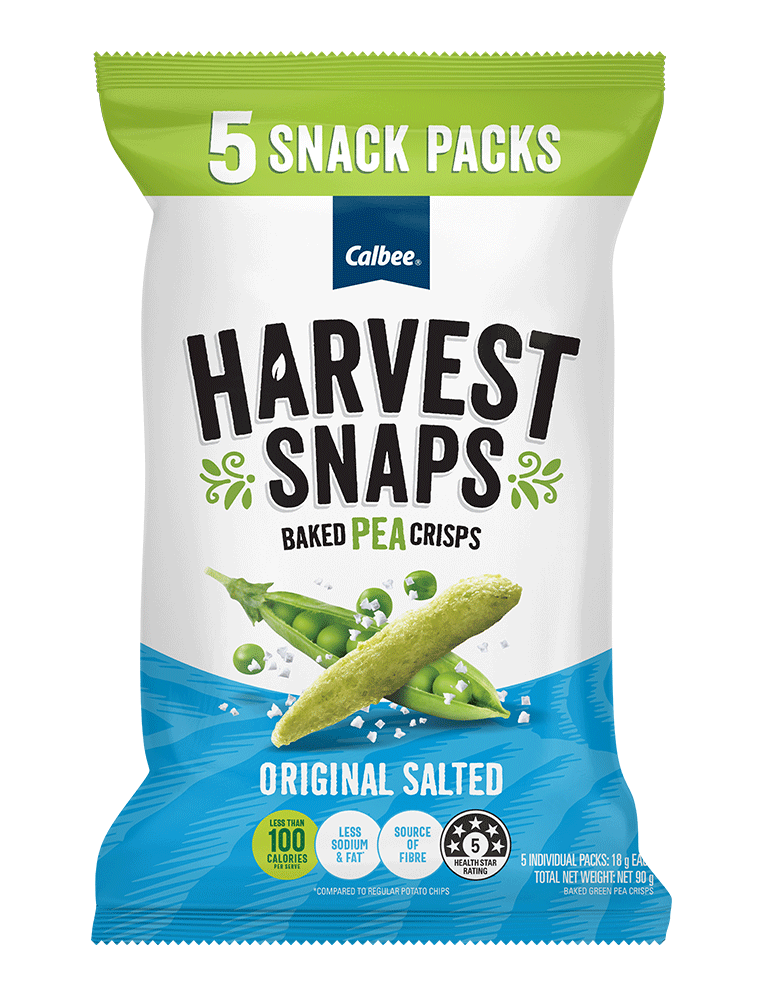 【澳洲點心】Calbee Harvest Snaps - 咸豌豆脆片五小包裝 (@18g)