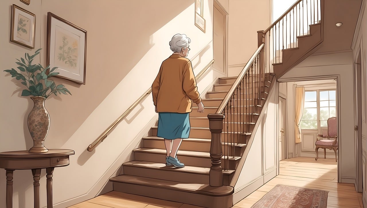 ai generated, woman, stairs-8500952.jpg