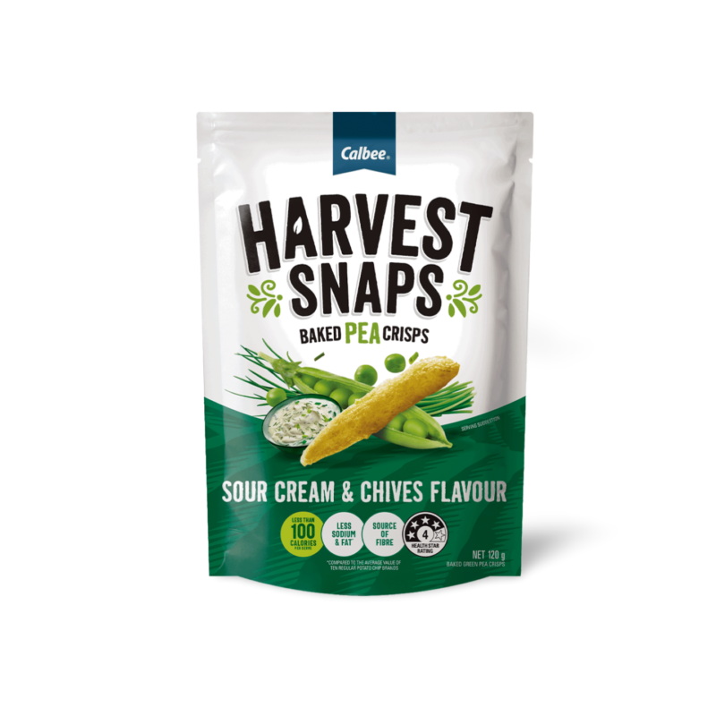 【澳洲點心】Calbee Harvest Snaps - 酸奶油和香蔥豌豆脆片 (120g)