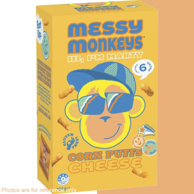 【小朋友至愛】Messy Monkeys - 芝士味粟米泡芙盒裝（102克）