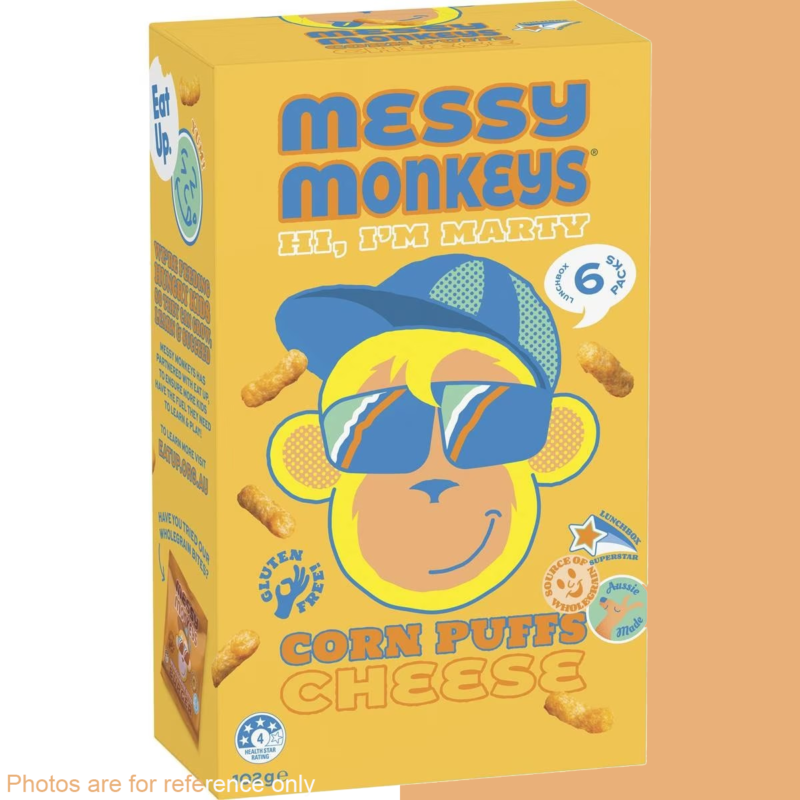 【小朋友至愛】Messy Monkeys - 芝士味粟米泡芙盒裝（102克）