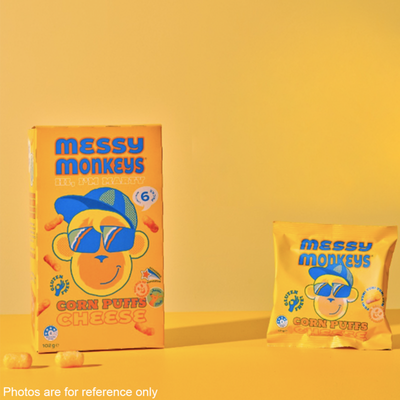 【小朋友至愛】Messy Monkeys - 芝士味粟米泡芙盒裝（102克） - Image 4