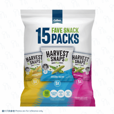 【派對組合】Calbee Harvest Snaps - 3款口味豌豆脆條各5包裝(@18克)
